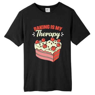 Baking Is My Therapy Cupcake Cookie Pastry Chef Baker Cool Gift Tall Fusion ChromaSoft Performance T-Shirt