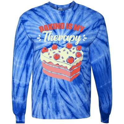 Baking Is My Therapy Cupcake Cookie Pastry Chef Baker Cool Gift Tie-Dye Long Sleeve Shirt