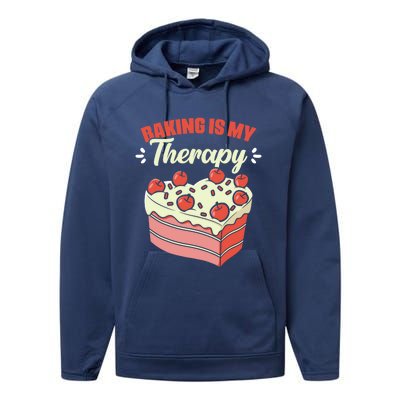 Baking Is My Therapy Cupcake Cookie Pastry Chef Baker Cool Gift Performance Fleece Hoodie