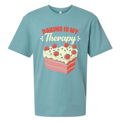 Baking Is My Therapy Cupcake Cookie Pastry Chef Baker Cool Gift Sueded Cloud Jersey T-Shirt