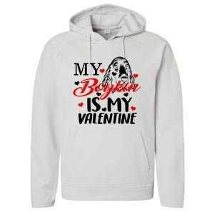 Boykin Is My Valentine Kin Spaniel Dog Mom Hunting Mama Gift Performance Fleece Hoodie