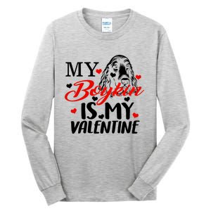 Boykin Is My Valentine Kin Spaniel Dog Mom Hunting Mama Gift Tall Long Sleeve T-Shirt