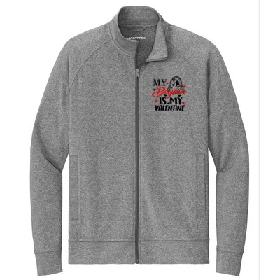 Boykin Is My Valentine Kin Spaniel Dog Mom Hunting Mama Gift Stretch Full-Zip Cadet Jacket