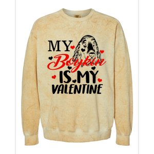 Boykin Is My Valentine Kin Spaniel Dog Mom Hunting Mama Gift Colorblast Crewneck Sweatshirt