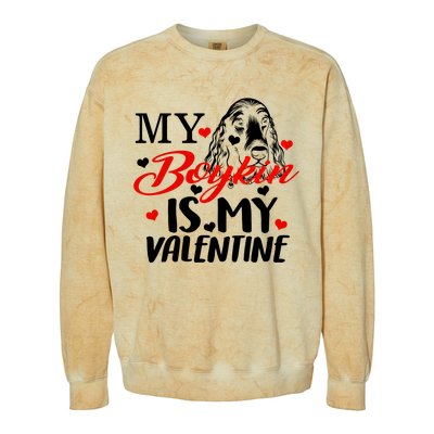 Boykin Is My Valentine Kin Spaniel Dog Mom Hunting Mama Gift Colorblast Crewneck Sweatshirt