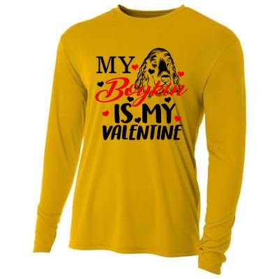 Boykin Is My Valentine Kin Spaniel Dog Mom Hunting Mama Gift Cooling Performance Long Sleeve Crew