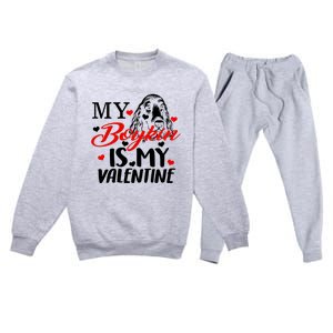 Boykin Is My Valentine Kin Spaniel Dog Mom Hunting Mama Gift Premium Crewneck Sweatsuit Set