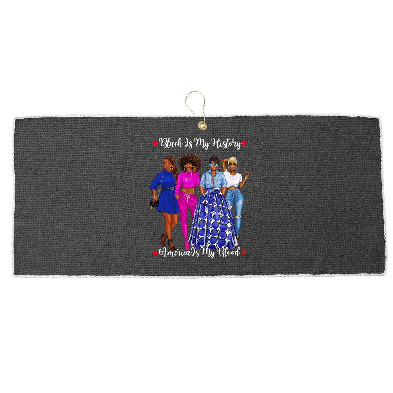 Black Is My History Strong Black Females Mom Sister Teacher Gift Large Microfiber Waffle Golf Towel