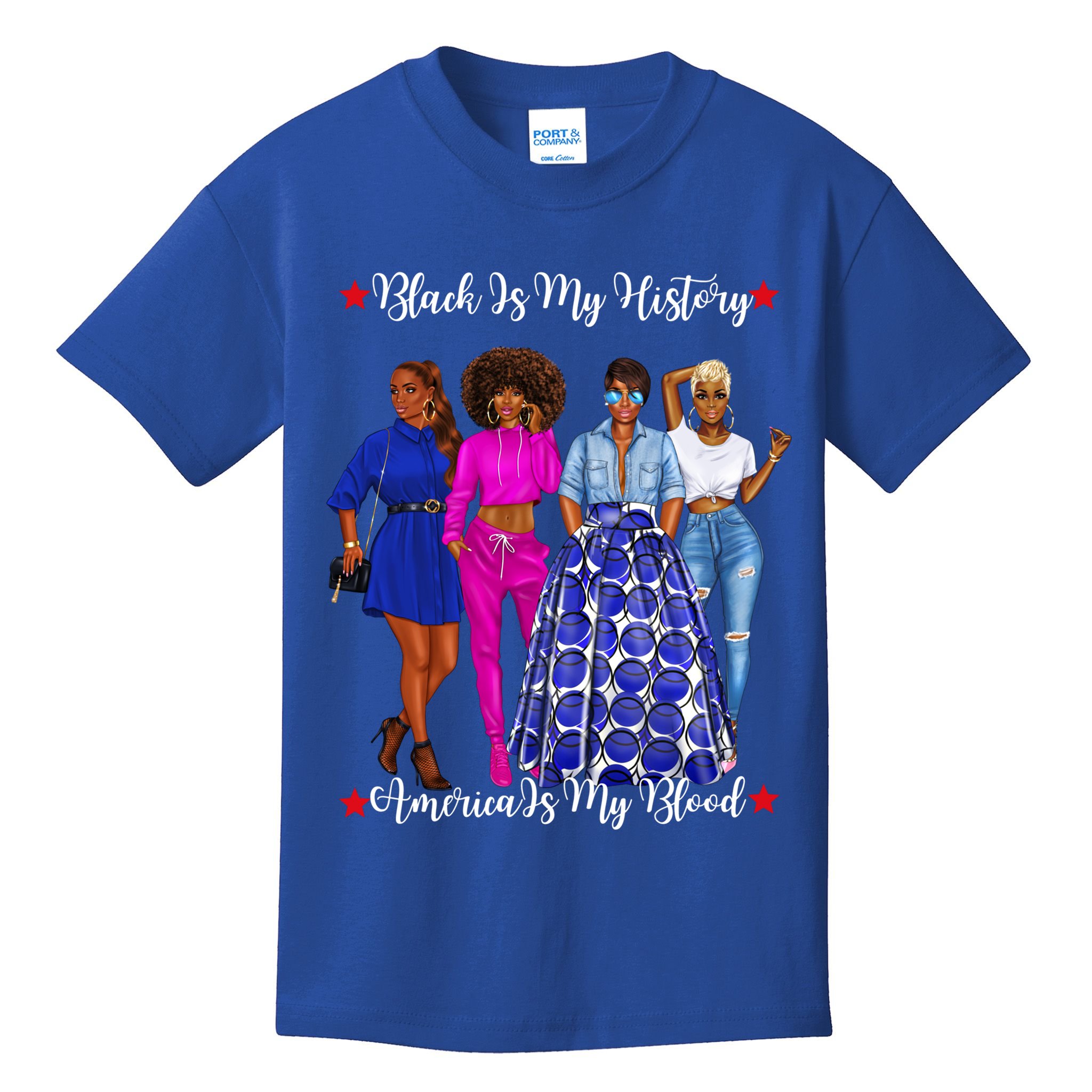 Black Is My History Strong Black Females Mom Sister Teacher Gift Kids T-Shirt