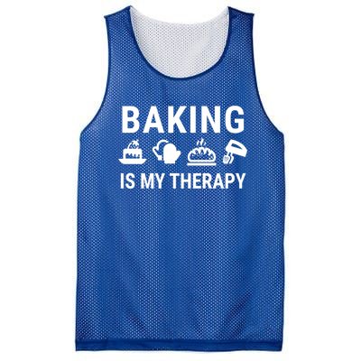 Baking Is My Therapy Gift Mesh Reversible Basketball Jersey Tank