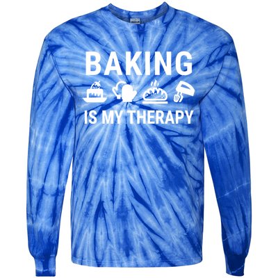 Baking Is My Therapy Gift Tie-Dye Long Sleeve Shirt