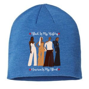 Black Is My History Strong Black Figures Mom Teachers Cool Gift Sustainable Beanie