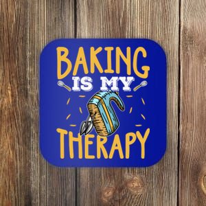 Baking Is My Therapy Cupcake Cooking Baking Gift Coaster