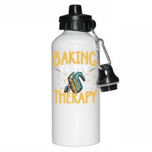 Baking Is My Therapy Cupcake Cooking Baking Gift Aluminum Water Bottle