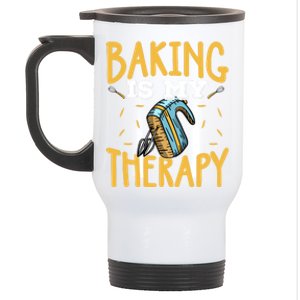 Baking Is My Therapy Cupcake Cooking Baking Gift Stainless Steel Travel Mug