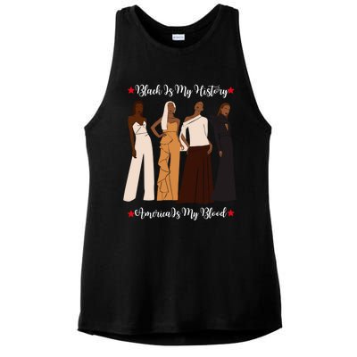 Black Is My History Strong Black Figures Mom Teachers Gift Ladies PosiCharge Tri-Blend Wicking Tank