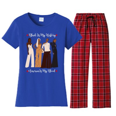 Black Is My History Strong Black Figures Mom Teachers Gift Women's Flannel Pajama Set