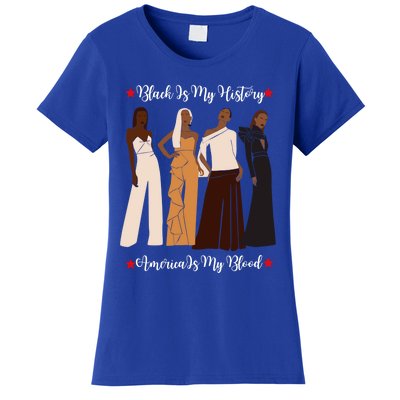 Black Is My History Strong Black Figures Mom Teachers Gift Women's T-Shirt