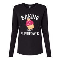 Baking Is My Superpower Baking Lovers Baking Themed Gift Womens Cotton Relaxed Long Sleeve T-Shirt