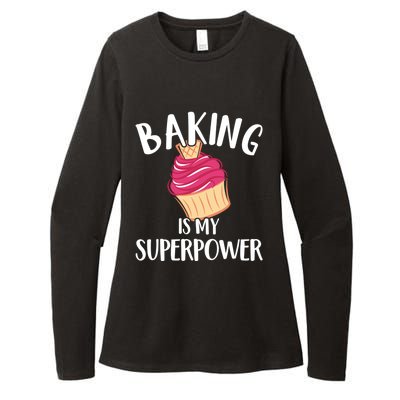 Baking Is My Superpower Baking Lovers Baking Themed Gift Womens CVC Long Sleeve Shirt