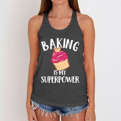 Baking Is My Superpower Baking Lovers Baking Themed Gift Women's Knotted Racerback Tank