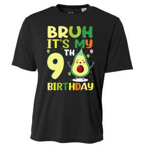 Bruh Its My 9th Birthday Avocado 9 Year Old Party Cooling Performance Crew T-Shirt