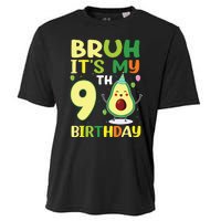 Bruh Its My 9th Birthday Avocado 9 Year Old Party Cooling Performance Crew T-Shirt