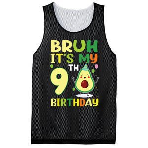 Bruh Its My 9th Birthday Avocado 9 Year Old Party Mesh Reversible Basketball Jersey Tank