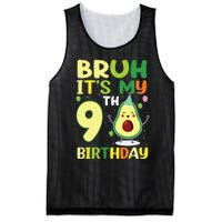 Bruh Its My 9th Birthday Avocado 9 Year Old Party Mesh Reversible Basketball Jersey Tank