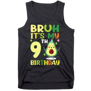 Bruh Its My 9th Birthday Avocado 9 Year Old Party Tank Top