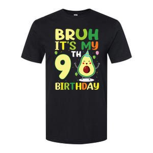 Bruh Its My 9th Birthday Avocado 9 Year Old Party Softstyle CVC T-Shirt