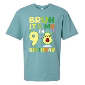 Bruh Its My 9th Birthday Avocado 9 Year Old Party Sueded Cloud Jersey T-Shirt