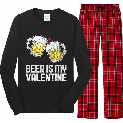 Beer Is My Valentine Sarcastic Singles Funny Gift Long Sleeve Pajama Set