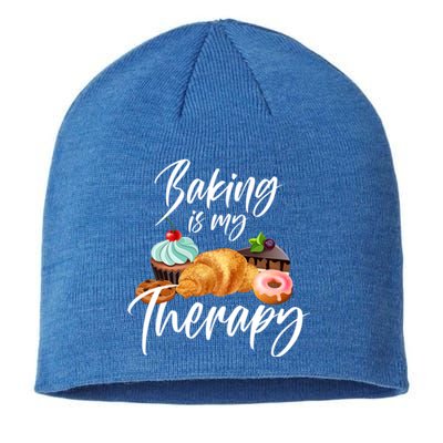 Baking Is My Therapy Gift Sustainable Beanie