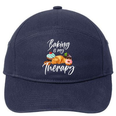 Baking Is My Therapy Gift 7-Panel Snapback Hat