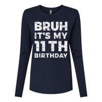 Bruh ItS My 11th Birthday 11 Year Old Birthday Womens Cotton Relaxed Long Sleeve T-Shirt