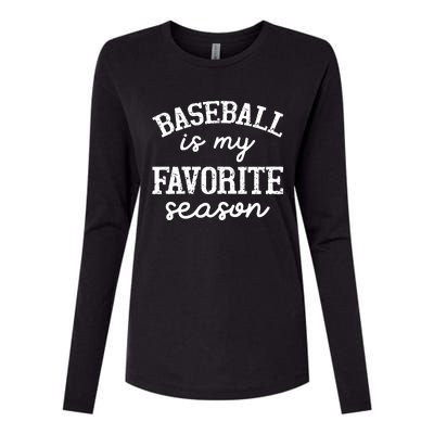 Baseball Is My Favorite Season Graphic Womens Cotton Relaxed Long Sleeve T-Shirt