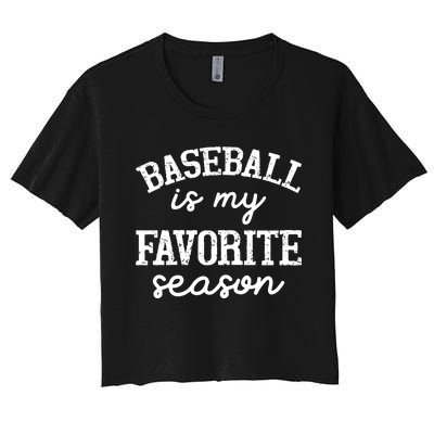 Baseball Is My Favorite Season Graphic Women's Crop Top Tee