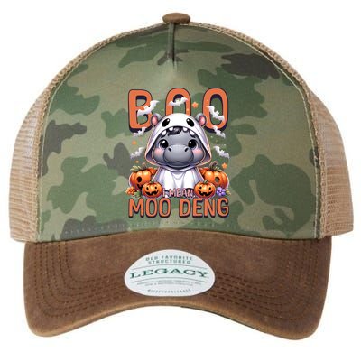 Boo I Mean Moo Deng Halloween Pygmy Hippo Gift Legacy Tie Dye Trucker Hat