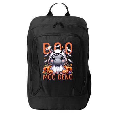 Boo I Mean Moo Deng Halloween Pygmy Hippo Gift City Backpack
