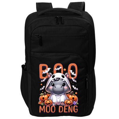 Boo I Mean Moo Deng Halloween Pygmy Hippo Gift Impact Tech Backpack