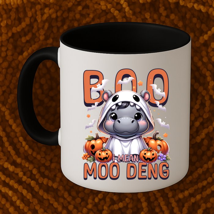 Boo I Mean Moo Deng Halloween Pygmy Hippo Gift Mug