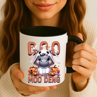Boo I Mean Moo Deng Halloween Pygmy Hippo Gift Mug