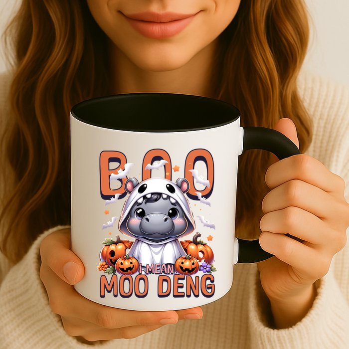 Boo I Mean Moo Deng Halloween Pygmy Hippo Gift Mug
