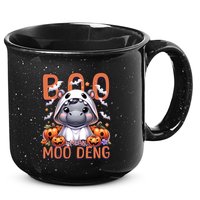 Boo I Mean Moo Deng Halloween Pygmy Hippo Gift 15oz Campfire Ceramic Mug