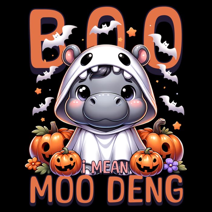 Boo I Mean Moo Deng Halloween Pygmy Hippo Gift Drawstring Bag