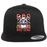 Boo I Mean Moo Deng Halloween Pygmy Hippo Gift Flatbill Hat