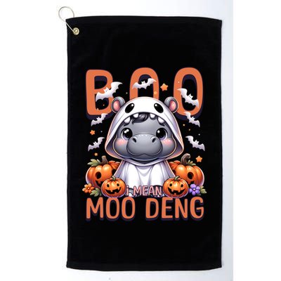 Boo I Mean Moo Deng Halloween Pygmy Hippo Gift Golf Towel