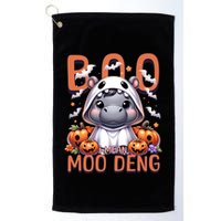 Boo I Mean Moo Deng Halloween Pygmy Hippo Gift Golf Towel