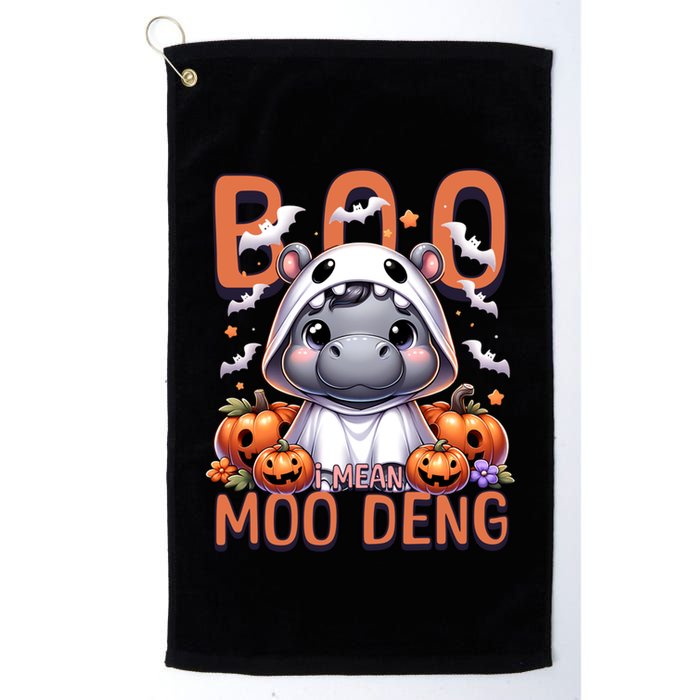 Boo I Mean Moo Deng Halloween Pygmy Hippo Gift Golf Towel